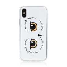 Kryt Harry Potter pre Apple iPhone X / Xs - gumový - oči sovy Hedvigy - priehľadný