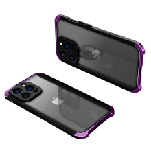 Kryt ELEMENT BOX pre Apple iPhone 14 Pro Max - odolný - kov / sklo - čierny / fialový