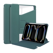 Pouzdro pro Apple iPad Pro 11" (2024) - stojánek - otočné - plastové / umělá kůže - tmavě zelené