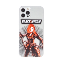 Kryt MARVEL pre Apple iPhone 12 / 12 Pro - Black Widow - gumový - čierny