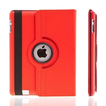 Puzdro/kryt pre Apple iPad 2. / 3. / 4. generácie - 360° otočný držiak - červený