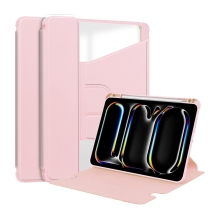 Pouzdro pro Apple iPad Pro 11" (2024) - stojánek - otočné - plastové / umělá kůže - růžové