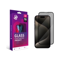 Tvrzené sklo (Tempered Glass) JP Titan pro Apple iPhone 15 Pro - 2,5D - extra odolné - privacy