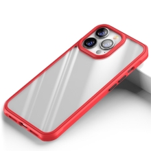 Kryt pre Apple iPhone 13 Pro - plast / guma - priehľadný / červený