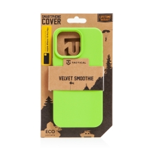 Kryt TACTICAL Velvet Smoothie pre Apple iPhone 15 Pro Max - príjemný na dotyk - silikónový - avokádovo zelený