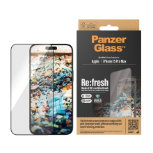 Tvrdené sklo PANZERGLASS pre Apple iPhone 15 Pro Max - recyklované - čierny rám