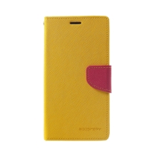 Puzdro Mercury Fancy Diary pre Apple iPhone Xs Max - stojan a priestor na dokumenty - žlté/ružové