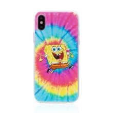 Kryt Sponge Bob pre Apple iPhone X / Xs - gumový - psychedelický Sponge Bob