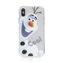 Kryt DISNEY pro Apple iPhone X / Xs - Ledové království - sněhulák Olaf - gumový - průhledný