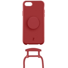 Kryt JUST ELEGANCE pro Apple iPhone SE 2020 / 2022 / 8 / 7 - Pop Socket + šňůrka - čajově růžový