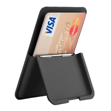 Pouzdro / peněženka pro platební kartu WIWU - podpora MagSafe - stojánek - černé