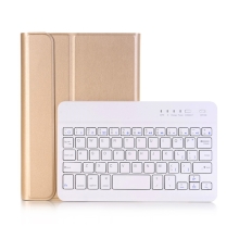 Odnímateľná klávesnica Bluetooth + kryt / puzdro pre Apple iPad mini 4 / 5 - zlatá