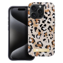 Kryt FORCELL Mirage pre Apple iPhone 15 Pro - Podpora MagSafe - plast/guma - leopardí vzor