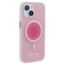 Kryt pro Apple iPhone 13 - podpora MagSafe - GOOD LUCK - průsvitný - růžový
