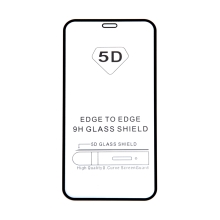 Tvrzené sklo (Tempered Glass) "5D" pro Apple iPhone 12 / 12 Pro - 2,5D - černý rámeček - čiré - 0,3mm
