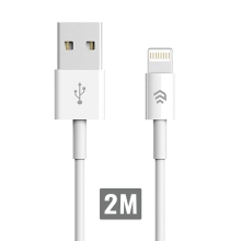 DEVIA Lightning synchronizačný a nabíjací kábel pre Apple iPhone / iPad / iPod - biely - 2 m