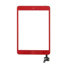 Dotykové sklo (digi displej) + konektor IC a flex s tlačidlom Home Button pre Apple iPad mini / mini 2 (Retina) - červené