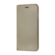 Puzdro pre Apple iPhone 7 / 8 / SE (2020) / SE (2022) - plast / umelá koža - stojan - zlaté