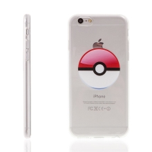 Kryt pre Apple iPhone 6 Plus / 6S Plus gumový - Pokemon Go / Pokeball - červený