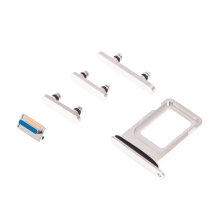 Puzdro / šuplík + bočné tlačidlá Nano SIM pre Apple iPhone 13 Pro / 13 Pro Max - strieborné - Kvalita A+
