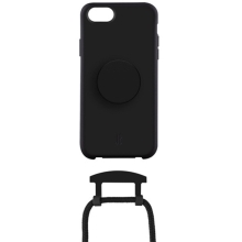 Kryt JUST ELEGANCE pro Apple iPhone SE 2020 / 2022 / 8 / 7 - Pop Socket + šňůrka - černý