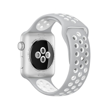 Remienok pre Apple Watch Ultra 49 mm / 45 mm / 44 mm / 42 mm - silikónový - sivý / biely - (M/L)