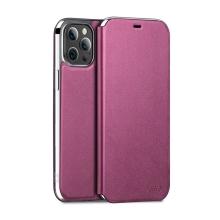 Pouzdro X-level pro Apple iPhone 12 / 12 Pro - umělá kůže / gumové - fialové