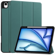 Pouzdro pro Apple iPad Air 13" (2024) - prostor pro Pencil - gumové / umělá kůže - tmavě zelené