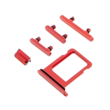 Rámček / zásuvka na kartu Nano SIM + bočné tlačidlá pre Apple iPhone 12 mini - červený - Kvalita A+