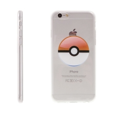 Kryt pre Apple iPhone 6 Plus / 6S Plus gumový - Pokemon Go / Pokeball - oranžový