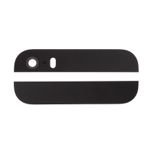 Horný a dolný sklenený zadný kryt pre Apple iPhone 5S / SE - čierny - A+ kvalita