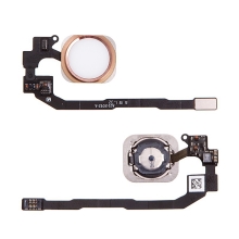 Obvod tlačidla Domov vrátane kovového rámu a tlačidla Domov pre Apple iPhone 5S / SE - Biela / ružovo zlatá (Rose G
