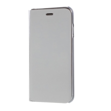 Puzdro pre Apple iPhone 7 / 8 / SE (2020) / SE (2022) - plast / umelá koža - stojan - strieborné