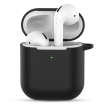 Puzdro/kryt pre Apple AirPods 2019 s bezdrôtovým puzdrom - Silikónové - Čierne