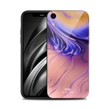 Kryt NXE pro Apple iPhone Xr - gumový / skleněný - barevný přechod - oranžový