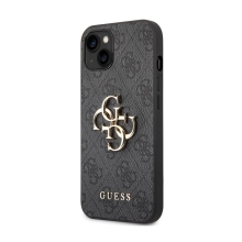 Kryt GUESS 4G Metal pro Apple iPhone 14 Plus - umělá kůže - šedý