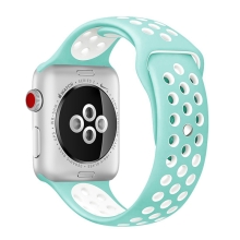 Remienok pre Apple Watch Ultra 49 mm / 45 mm / 44 mm / 42 mm - silikónový - biely / zelený - (M/L)