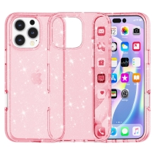 Kryt pre Apple iPhone 16 Pro - trblietavý - plast/guma - ružový