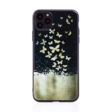 Kryt pro Apple iPhone 11 Pro Max - gumový - černý - roj motýlů