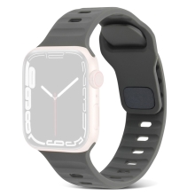 Řemínek pro Apple Watch Ultra 49mm / 46mm / 45mm / 44mm / 42mm - vroubkovaný - silikonový - tmavě šedý