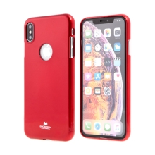 Kryt MERCURY Jelly pro Apple iPhone Xs Max - výřez pro logo - gumový - červený