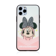 Kryt DISNEY pro Apple iPhone 11 Pro - Minnie Workout Queen - třpytky - skleněný