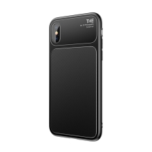 Kryt BASEUS Knight pro Apple iPhone X - gumový / skleněný - černý