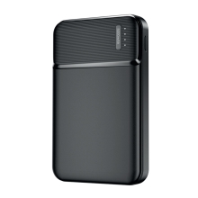 Externí baterie / power bank MAXLIFE - USB + USB-C - 5000 mAh - černá