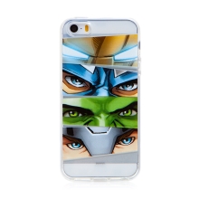 Kryt MARVEL pre Apple iPhone 5 / 5S / SE - Avengers - gumový - priehľadný