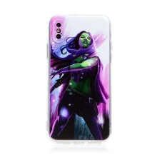 Kryt MARVEL pre Apple iPhone X / Xs - Gamora - gumový - biely / ružový