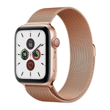 Řemínek pro Apple Watch 45mm / 46mm / 44mm / 42mm - magnetický - nerezový - Rose Gold růžový