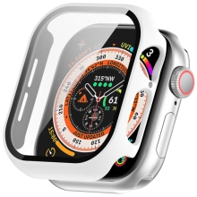 Tvrzené sklo + rámeček pro Apple Watch 42mm Series 10 + korunka - bílý