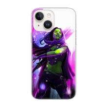 Kryt MARVEL pro Apple iPhone 14 - Gamora - gumový - bílý / růžový