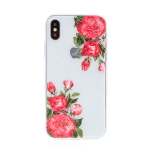 Kryt BABACO pro Apple iPhone X / Xs - gumový - průhledný - růže